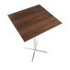 Lumisource Fuji Square Bar Table in Stainless Steel with Walnut Wood Top BT-FUJISQ SS+WL